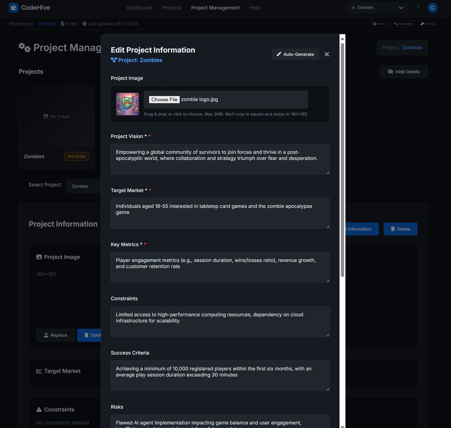 CodeHive Interface - Project Timeline